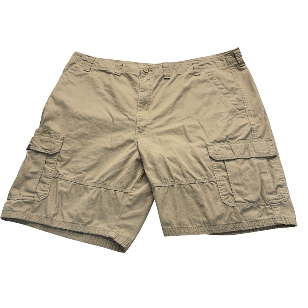 Wrangler Cargo Shorts Mens 42 Tan Khaki Ripstop Outdoor Multi-Pocket Casual